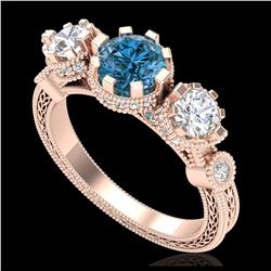 2.3 ctw Fancy Black Diamond 3 Stone Ring 18K Yellow Gold