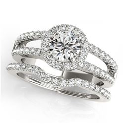 1.91 ctw VS/SI Diamond 2pc Wedding Set Halo 14K White Gold