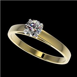 1 ctw SI/I Fancy Intense Yellow Diamond Ring 10K Rose Gold