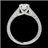 Image 2 : 2.8 ctw Intense Blue Diamond Art Deco Ring 18K White Gold