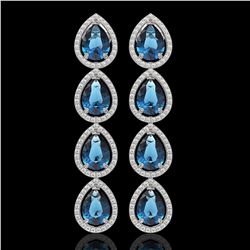 14.82 ctw London Topaz & Diamond Halo Bracelet 10K Rose Gold