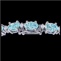 1.40 ctw SI Fancy Blue Diamond Solitaire Ring 10K White & Rose Gold