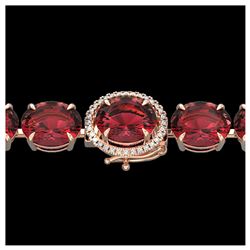 64 ctw Morganite & VS/SI Diamond Necklace 14K White Gold