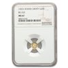 Image 1 : (1853) Liberty Round 25 Cent Gold MS-67 NGC (BG-222)
