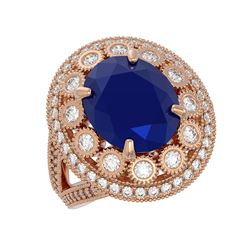 13.85 ctw Ruby & Diamond Ring 14K White Gold