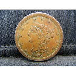 1856 Half Cent AU