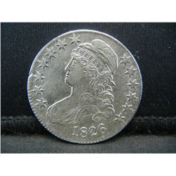 1826 Capped Bust Half Dollar AU+ Luster Present
