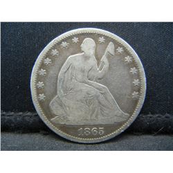 1865 Seated half Dollar Civil War Date