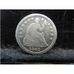 1842 Seated Half Dime F/VF