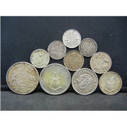 (10) Foreign Silver Coins Some Bigger Coins Noted