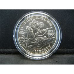 1991-95D WWII Silver Dollar Commem