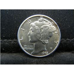 1943 Mercury Dime Gem BU