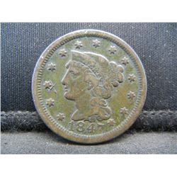 1847 Large Cent VF++