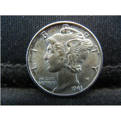 1943 Mercury Dime Gem BU