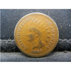 1866 Indian Cent Fine Semi Key Date