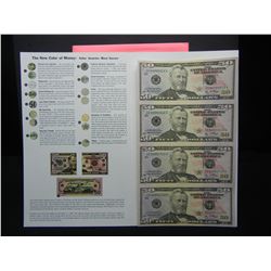 Uncut Sheets of 4 United States $50.00 Federal Reserve Notes
