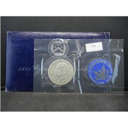 1971-S United States Eisenhower Ike Uncirculated Dollar in Original Packaging