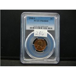 1968-S PCGS PR68 RD United States Lincoln Memorial Cent