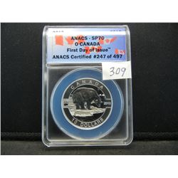 2013 ANACS SP70 Canada Silver $10 First Day of Issue - The Polar Bear
