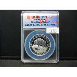 2014 ANACS SP70 Canada Silver $10 First Day of Issue - The Grizzly Bear