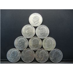 10 Count Mixed Eisenhower Ike Clad Dollars