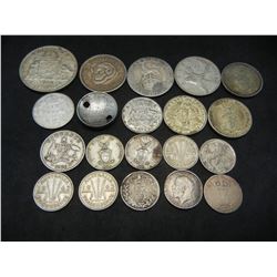 20 Count Mixed World Silver Coins