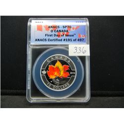 2013 ANACS SP70 Canada $10 Silver First Day of Issue - Maple Leaf w/ Color