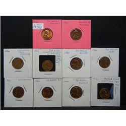 (10) 1966 Lincoln Cent  Minor Errors Part of a Large Collection