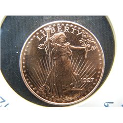 1927 St. Gaudens 1/4 Oz. .999 Pure Copper
