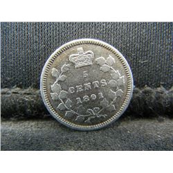 1891 Canadian Silver Nickel