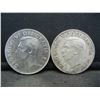 Image 2 : (2) 1950 Canadian Silver Half Dollar, One With Design, One Without Design