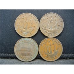 (4) GREAT BRITAIN 1/2 PENNIES (1907/1938/1947/1952)