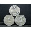Image 2 : (3) 1964 SILVER (90%) QUARTERS