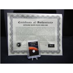 (MARS ROCK), MARTIAN METEORITE NWA 998, CERTIFICATE OF AUTHENTICITY (COA)