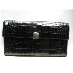 RALPH LAUREN black gator skin Clutch