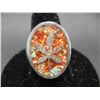 Image 1 : Marijuana ring turquoise and ruby stone, Size Ten