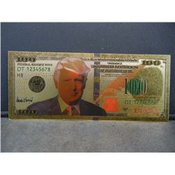 Trump 100 Dollar Bill Gold Leaf note