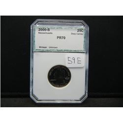 2000-S SLABBED Proof70 quarter, Deep cameo