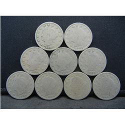 9 Different Liberty Nickels