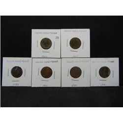 6 Different Indian Cents