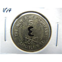 New River Coal Company Carlisle W.VA. Five Cent Coal Script