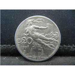 1908 Italy Twenty Centesimi