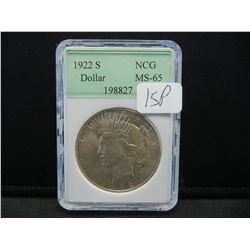 1922 S Peace Dollar NCG MS 65