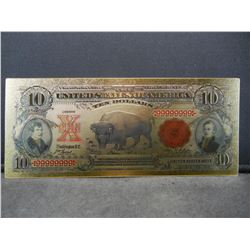 Ten Dollar United States Note 24K Gold Foil Note (Not Legal Tender)