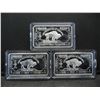 Image 1 : Clad 3 One Troy Ounce German Silver Buffalo Collector Bars Clad