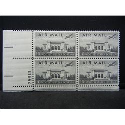 Air Mail Vintage Unused Plate Block of 10 Cent Stamps