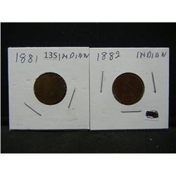 1881, 1882 Indian Head Cents