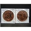 Image 1 : (2) Copper Rounds .999 Franklin and McKinney Designs
