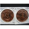 Image 2 : (2) Copper Rounds .999 Franklin and McKinney Designs