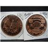 Image 2 : (2) Copper Rounds .999 Eagle and Buffalo Designs